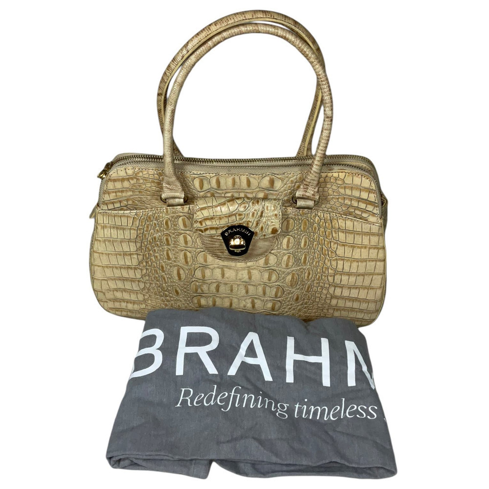 BRAHMIN VINTAGE NAOMI SATCHEL CROSSBODY BAG IN SAND MELBOURNE LEATHER - Picture 15 of 15